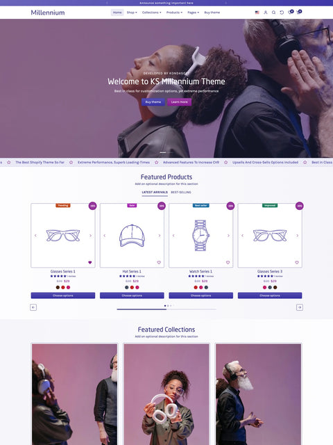 KS Millennium Premium Shopify Theme - Homepage